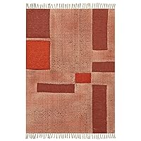 Kilim Rug 2.5x12 Runner Rugs for Living Room Flatweave Rug Brown Red Cotton Rug Embroidery Washable Dhurrie Indoor Outdoor Use Rugs for Large Home Foyar Corridor Hallway Stair Runner