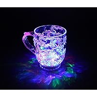 FixtureDisplays® Set of 2LED Shot Drinking Cup Glass Flashing Blinking LED Cup Whisky Cup Glass Dragon 15562
