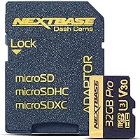 Nextbase 32GB U3 Micro SD Memory Card - with Adapter - Compatible with Nextbase in-Car Dash Cams Series 1 and 2