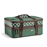 Rachael Ray Expandable Insulated Casserole Carrier for Hot or Cold Food, Thermal Lasagna Lugger Tote for Potluck, Parties, Picnic, and Cookouts, Fits 9
