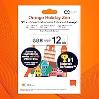 Preloaded Orange Travel Sim Card Now with 12GB of 4G Data, Unlimited Calls & SMS in Europe, 30 mins & 200 SMS from Europe to Worldwide (Lasts for 14 Days). Tethering Allowed