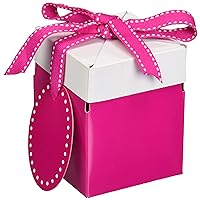 Boston International Progress Luv2pak Eco Giftalicious Pop-Up Gift Box with Ribbon and Tag, 3 X 3.5-Inch, Pretty in Pink, 10 Count (Pack of 3)