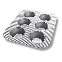 USA Pan Nonstick Toaster Oven 6 Cup Muffin Pan, Aluminized Steel