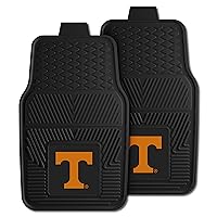FANMATS 8750 Tennessee Volunteers 2-Piece Heavy Duty Vinyl Car Mat Set, Front Row Floor Mats, All Weather Protection, Universal Fit, Deep Resevoir Design