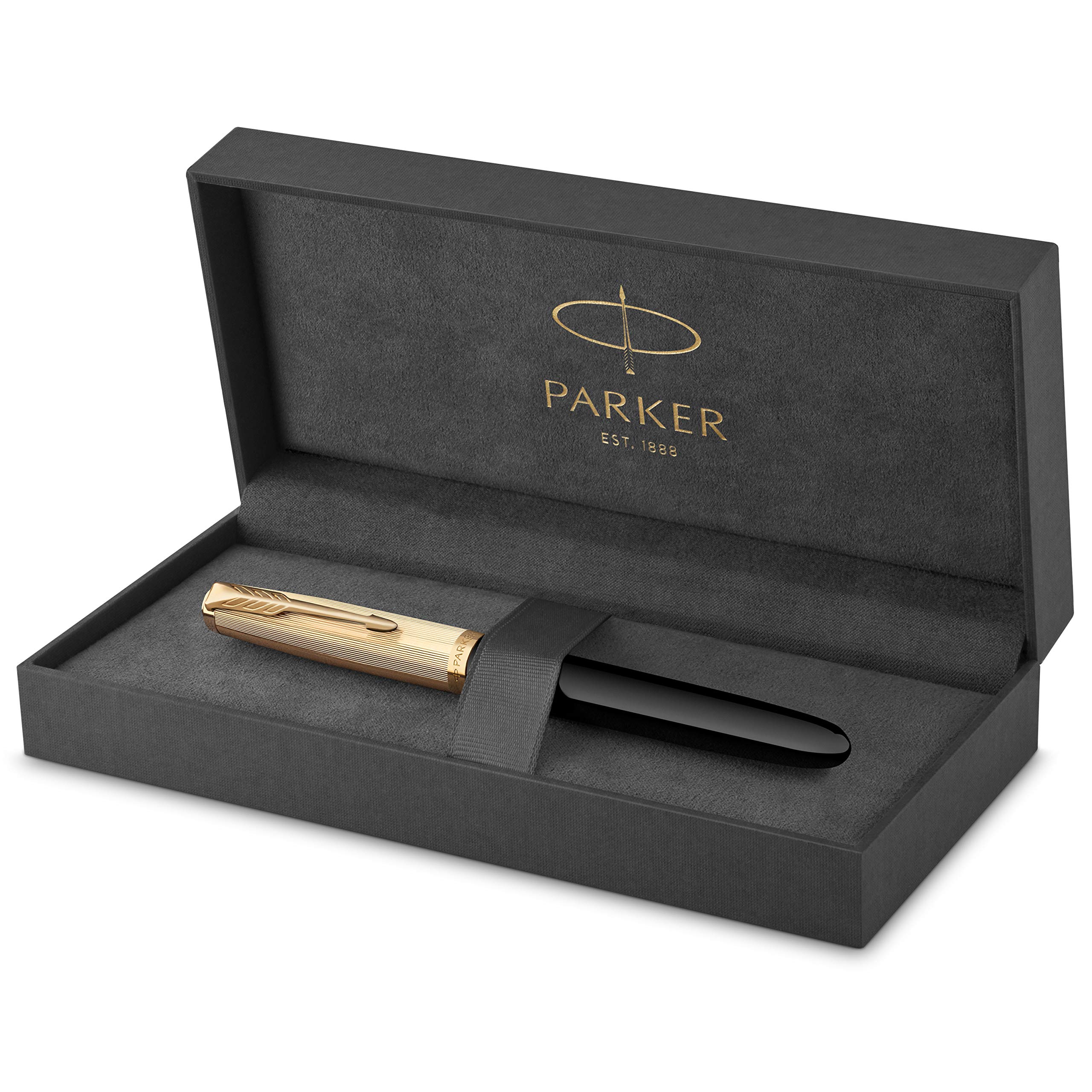Mua Parker 51 Fountain Pen Deluxe Black Barrel with Gold Trim Fine 18k Gold  Nib with Black Ink Cartridge Gift Box trên Amazon Mỹ chính hãng 2023  Giaonhan247