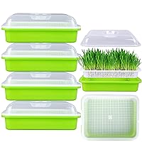 FiGoal 4 Pack Sprout Tray with Cover Soil-Free Seeds Grower and Storage Trays for Garden Home Kitchen Use (Zero Experience Needed)