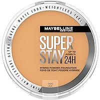 Super Stay Up to 24HR Hybrid Powder-Foundation, Medium-to-Full Coverage Makeup, Matte Finish, 332, 1 Count