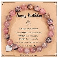 13th 16th 18th 21st 25th 30th 35th 40th 45th 50th 60th 65th 70th 75th 80th Birthday Gifts for Women Girls, Natural Stone Bracelet Birthday Gifts for Women Mom Daughter Grandma Sister Coworker