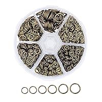 Mandala Crafts Small Jump Rings for Jewelry Making – Metal Jump Rings for Crafts – Jump Ring Jewelry O Rings Antique Brass Jump Ring Kit 4mm 5mm 6mm 7mm 8mm 10mm Jump Rings