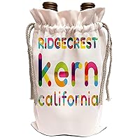 3dRose Ridgecrest, Kern, California colorful text. Typography gift - Wine Bags (wbg_337095_1)