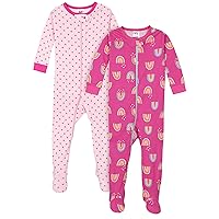 Baby-Girls 2-Pack Footed Pajamas