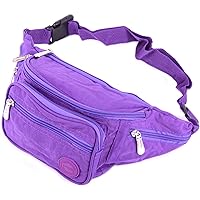 Mens/Ladies/Womens Crinkled Nylon Bum Bag/Waist Bag/Money Holder - Purple