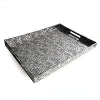 Accents by Jay Rectangle Tray, Silver and Black