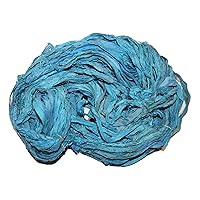 Sari Silk 100 g Ribbon Recycling Silk Yarn Teal