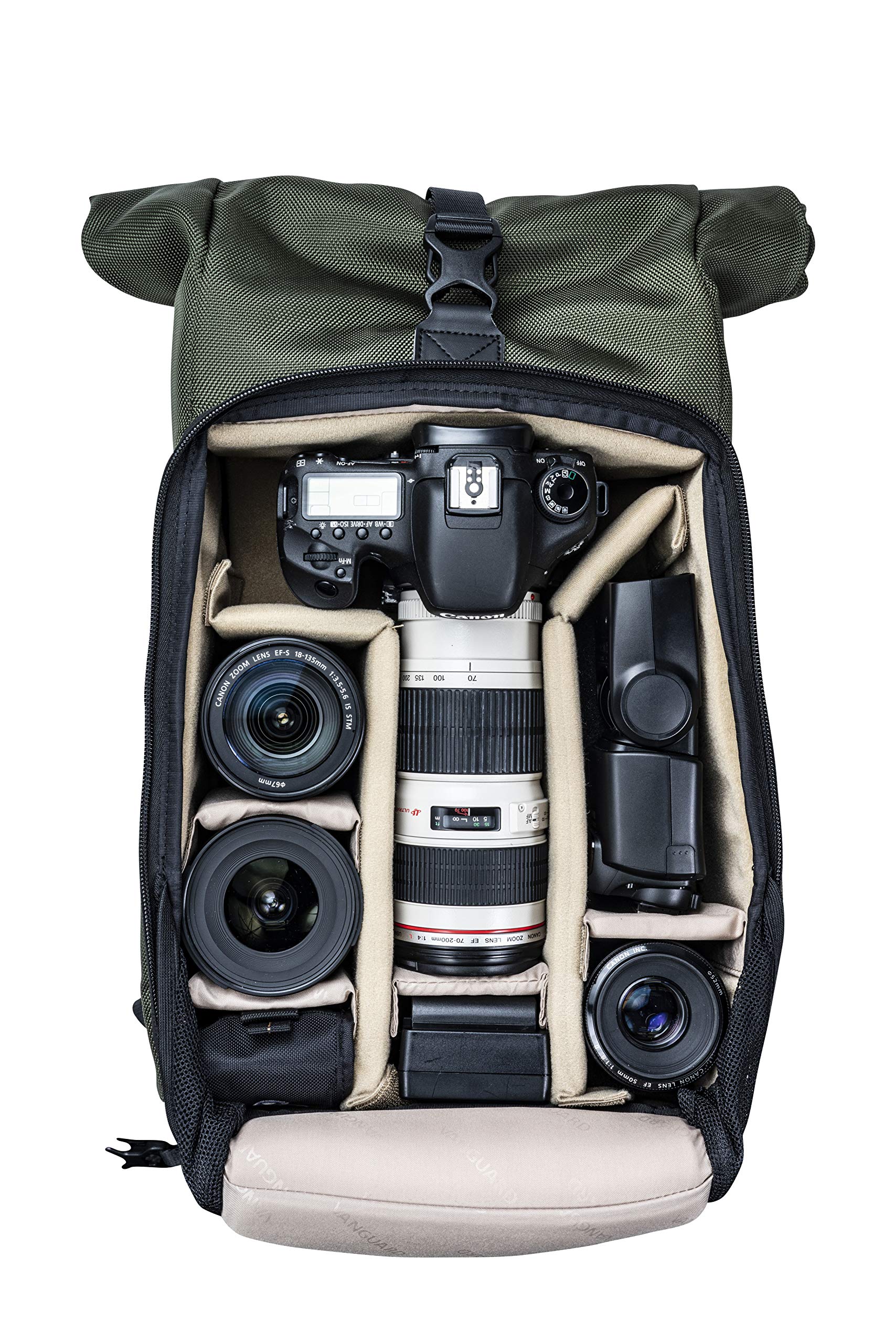 Vanguard VEO Select 43RB Rolltop Camera Backpack, Green