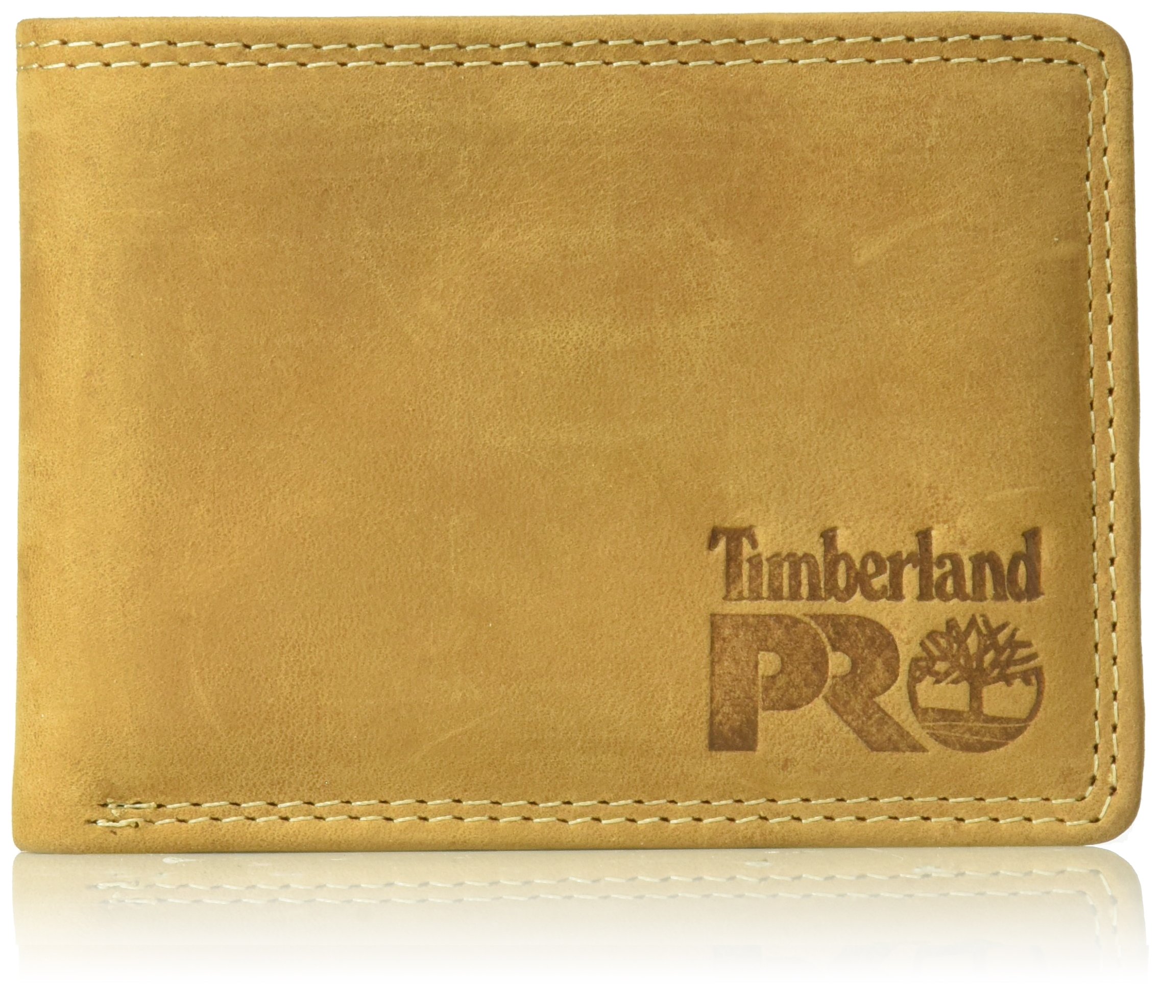 Timberland PRO Men's Leather RFID Wallet with Removable Flip Pocket Card Carrier