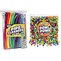 Carl & Kay 1800 Pom Poms 1 cm & 600 Pipe Cleaners with 74 Googly Eyes