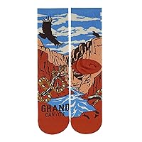 Men's Funny National Parks Socks, Novelty Cool Crazy Crew Socks Fun Gifts Merch, Size 8-13
