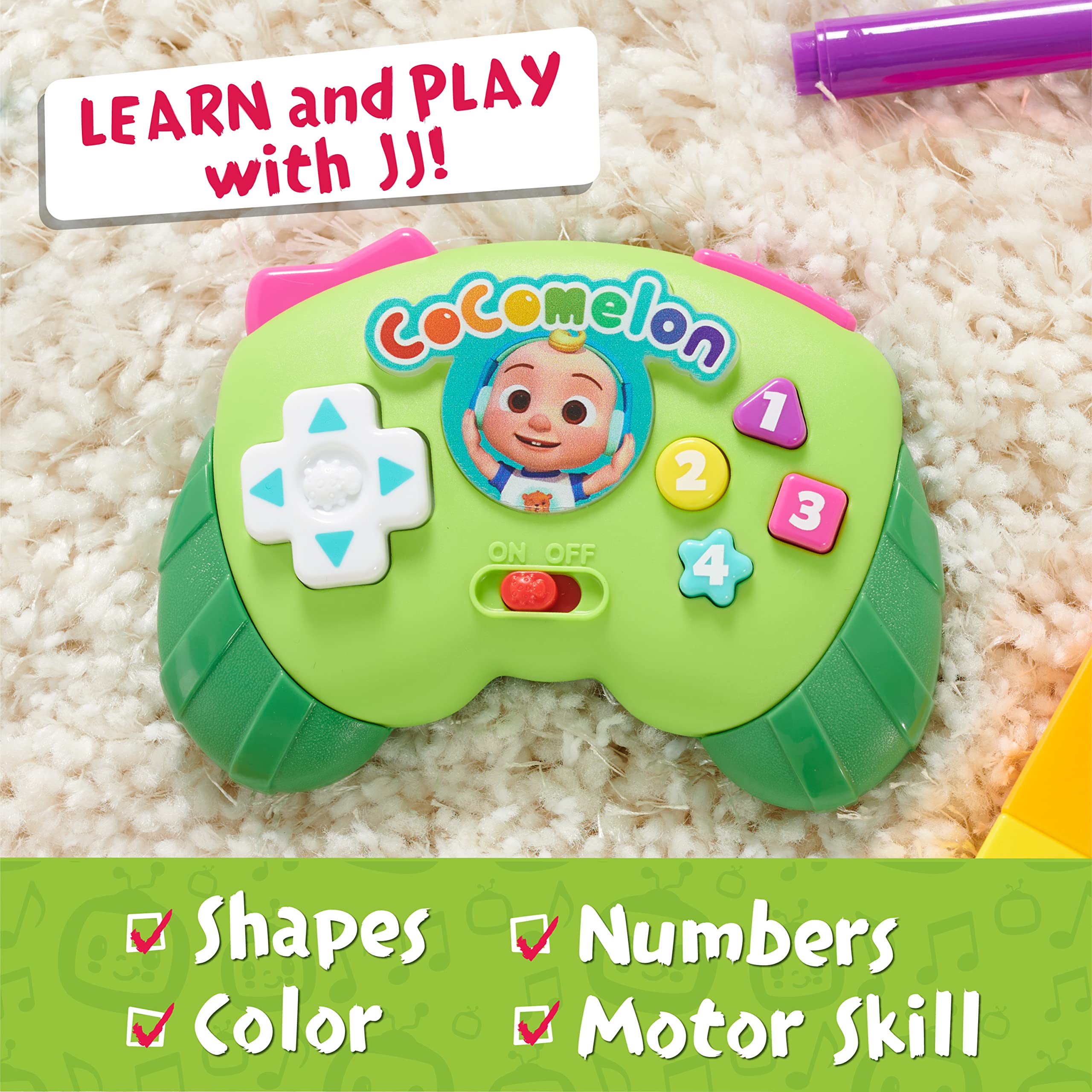 CoComelon Lots to Learn Game Controller, Preschool Learning and Education, Officially Licensed Kids Toys for Ages 18 Month by Just Play