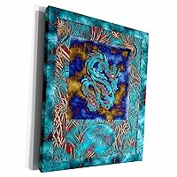 3dRose Chinese New Year, Dragon in Chinese, Aqua Dragon - Museum Grade Canvas Wrap (cw_40297_1)