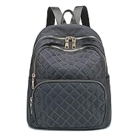 Gazigo Backpack for Women, Nylon Travel Backpack Purse Black Shoulder Bag Small Casual Daypack for Womens (Grey)
