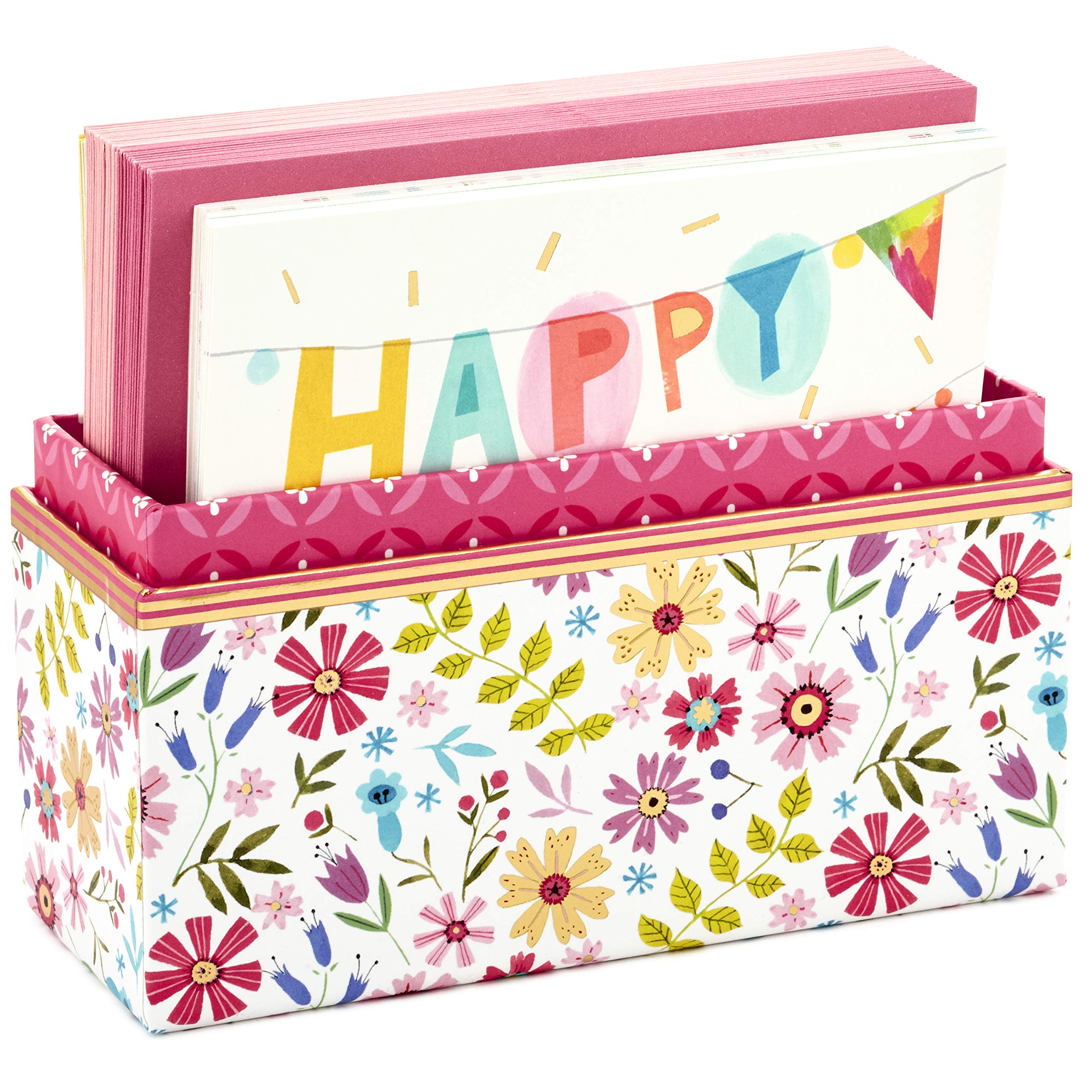 Hallmark Pack of 30 Assorted Boxed Greeting Cards, Good Vibes—Birthday Cards, Thinking of You Cards, Thank You Cards, Blank Cards (5STZ1034)