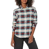 PENDLETON Women's Long Sleeve Boyfriend Fit Cotton Flannel Shirt