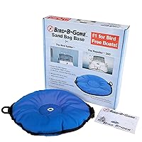 Bird B Gone - Weighted Sand Bag Base (6.5 lbs) - Stabilizer for Bird Spider 360 & Repeller 360 Deterrents - Weatherproof Blue Canvas - for Boats and Docks - Portable - Installation Hardware Included