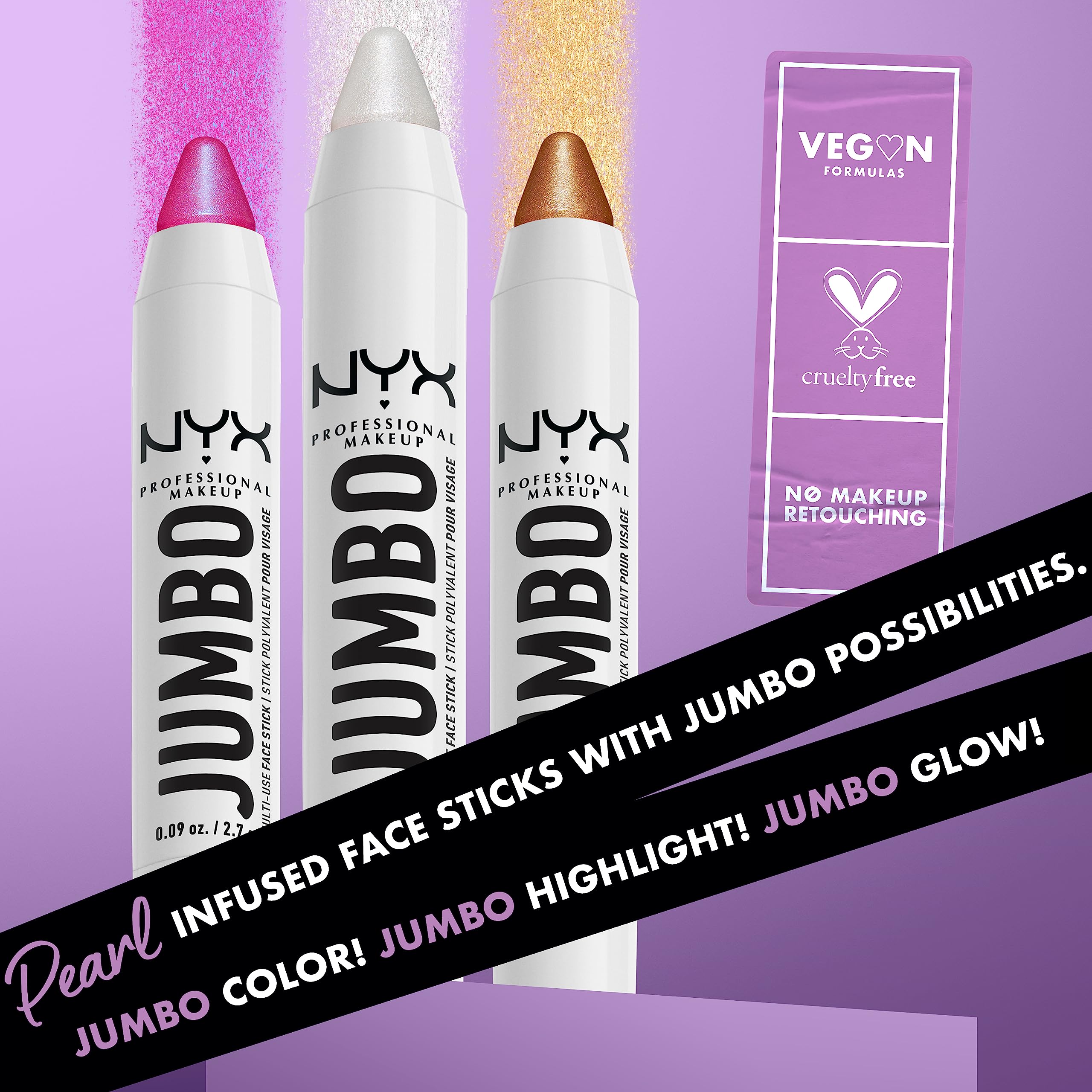 NYX PROFESSIONAL MAKEUP, Jumbo Multi-Use Face Highlighter Stick - Vanilla Ice Cream