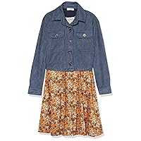 Beautees Girls' Sueded Jacket and Sleeveless Dress Set