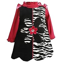 Bonnie Jean Little Girls' Dress Zebra Print Jumper Set