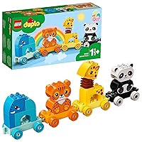 LEGO® DUPLO® My First Animal Train 10955 Pull-Along Toddlers’ Animal Toy with an Elephant, Tiger, Giraffe and Panda