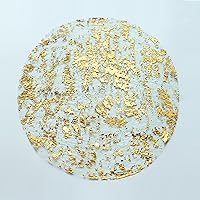 Snowkingdom Gold Placemats Set of 50 Round 13 Inch Gold Foil Mesh Pressed Bulk Disposable Table Mates 50 Pack Gold Doilies for Dining Table Wedding Birthday Party Holiday Home Decoration
