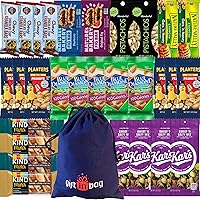 Ultimate Healthy Snacks Care Package ( 30 Count ) - Bars & Nuts Variety- Christmas Gift Bag Bundle Present - Kids Adults Boys Girls College Student Men Women Office - Comes with Reusable Gift Bag