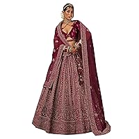 Indian Woman Tradition Royal Designer Velvet Bridal & wedding Lehenga Choli Designs (GJ) (XL, 8)