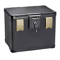 Honeywell Safes & Door Locks - Fireproof & Waterproof Filing Safe Box Chest for Home - Fits Letter, A4 Files - Strong ABS Plastic - Document Safety Box with Key Lock System - 0.60 Cubic Feet