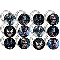 Venom Buttons Party Favors Supplies Decorations Collectible Metal Pinback Buttons Pins - Large 2.25” -12 pcs Marvel Comics Anti-Hero Eddie Brock