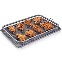 Air Fryer Basket For Oven, Air Fryer Tray, Crisper Tray Non-Stick, Oven Baking Tray with Elevated Mesh, 2 Piece Set Extra Large 13