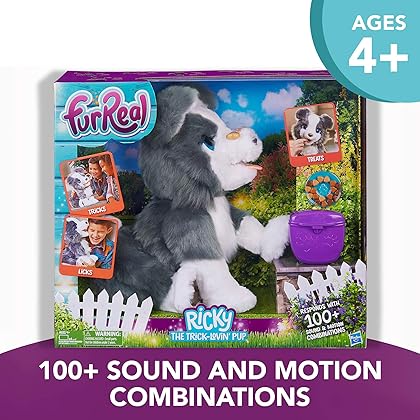 FurReal Friends Ricky, the Trick-Lovin' Interactive Plush Pet Toy, 100+ Sound-and-Motion Combinations, Ages 4 and Up, Standard