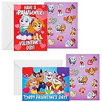 Hallmark Paw Patrol Valentines Day Cards and Stickers for Kids School (24 Classroom Valentines with Envelopes)