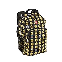 LEGO Heritage Classic Kids School Backpack Bookbag, for Travel, On-the-Go, Back to School, Boys and Girls, with Adjustable Padded Straps and Fun patterns, Minifigure