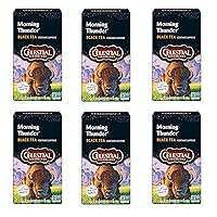 Morning Thunder Black Tea, Caffeinated, 20 Tea Bags Box, (Pack of 6)