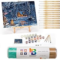 Paint by Numbers for Adults: Beginner to Advanced Number Painting Kit - Fun DIY Adult Arts and Crafts Projects - Kit Includes - 12