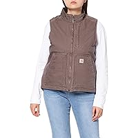 Carhartt Women's Relaxed Fit Washed Duck Sherpa-Lined Mock-Neck Vest