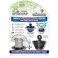 TubShroom Ultra Revolutionary Bath Tub Drain Protector Hair Catcher/Strainer/Snare, Stainless Steel, Stainless Combo