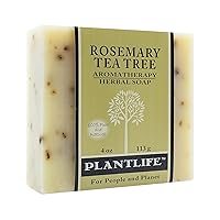 Rosemary Tea Tree Bar Soap - Moisturizing and Soothing Soap for Your Skin - Hand Crafted Using Plant-Based Ingredients - Made in California 4oz Bar
