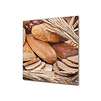 Printed Tempered glass wall art – Glass kitchen backsplash BS22 Bakery products Series: Wheat Bread Bread 5