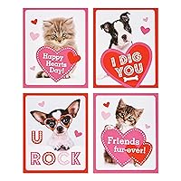 American Greetings Valentines Stickers for Kids, Puppies and Kittens (40-Count)