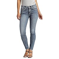 Silver Jeans Co. Women's Suki Mid Rise Curvy Fit Skinny Jeans