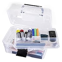 ArtBin 6890AG Small Project Box, Portable Art & Craft Organizer with Lift-Out Tray, [1] Plastic Storage Case, Clear